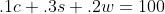 .1c+.3s+.2w=100