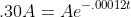 .30A=Ae^{-.00012t}
