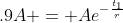 .9A = Ae^{-\frac{t_1}{r}}