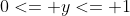 0<= y<= 1