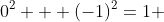 0^2 + (-1)^2=1 \,