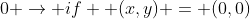 0 \rightarrow if  (x,y) = (0,0)