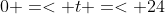 0 =< t =< 24