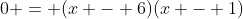 0 = (x - 6)(x - 1)