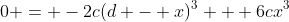 0 = -2c(d - x)^3 + 6cx^3