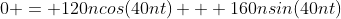 0 = 120ncos(40nt) + 160nsin(40nt)
