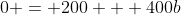 0 = 200 + 400b