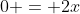0 = 2x