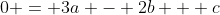 0 = 3a - 2b + c