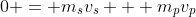 0 = m_sv_s + m_pv_p