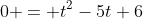 0 = t^2-5t+6