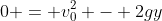 0 = v_0^2 - 2gy