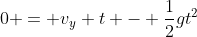 0 = v_y t - \frac{1}{2}gt^2