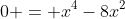 0 = x^4-8x^2