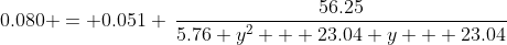 0.080 = 0.051 \,\frac{56.25}{5.76 y^2 + 23.04 y + 23.04}