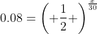 0.08=\left( \frac{1}{2} \right)^{\frac{x}{30}