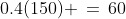 0.4(150) \,=\,60