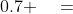 0.7 \quad=\;0.5 \;+ \;P(B)\quad -\quad 0.35