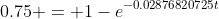 0.75 = 1-e^{-0.02876820725t}