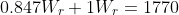0.847W_r+1W_r=1770