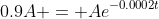 0.9A = Ae^{-0.0002t}