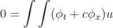 0=\int\int(\phi_t+c\phi_x)u\;dx\;dt