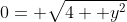 0= \sqrt{4+ y^2}