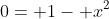 0= 1- x^2