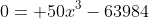 0= 50x^3-63984