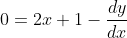0=2x+1-\frac{dy}{dx}