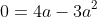 0=4a-3a^2