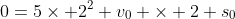 0=5\times 2^2+v_0 \times 2+s_0