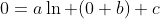 0=a\ln (0+b)+c