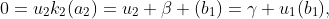 0=u_2k_2(a_2)=u_2 \beta (b_1)=\gamma u_1(b_1),