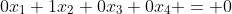 0x_1+1x_2+0x_3+0x_4 = 0