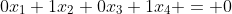 0x_1+1x_2+0x_3+1x_4 = 0