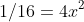 1/16=4x^2