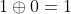 1\oplus0=1