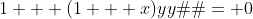 1 + (1 + x)yy′ = 0