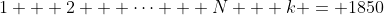 1 + 2 + \dots + N + k = 1850
