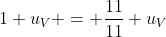 1 u_V = \frac{11}{11} u_V