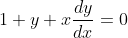 1+y+x\frac{dy}{dx}=0