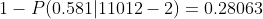 1-P(0.581|11012-2)=0.28063