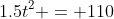 1.5t^2 = 110