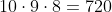 10\cdot9\cdot8=720