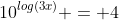 10^{log(3x)} = 4