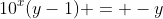 10^x(y-1) = -y