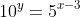10^y=5^{x-3}