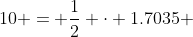 10 = \frac{1}{2} \cdot 1.7035 ~\frac{m}{s^2} \cdot t^2 ~\Longrightarrow ~ \boxed{t\approx 3.426~s}