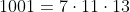1001=7\cdot{11}\cdot{13}